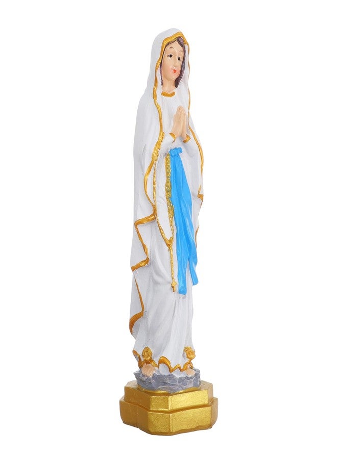 KOMI Virgin Mary Statue 7.8 Inch Our Lady of Lourdes Religious Resin Statues Catholic Blessed Mother Virgen Maria Figurine for Home Altar Decor - Image 2