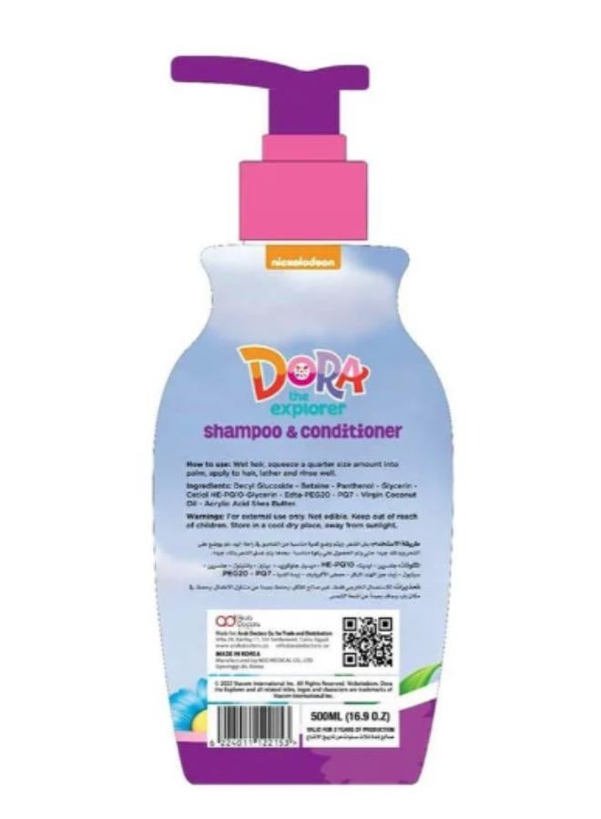 FabLab Nickelodeon Dora Strawberry 2-in-1 Shampoo & Conditioner - 500 ml - Image 2
