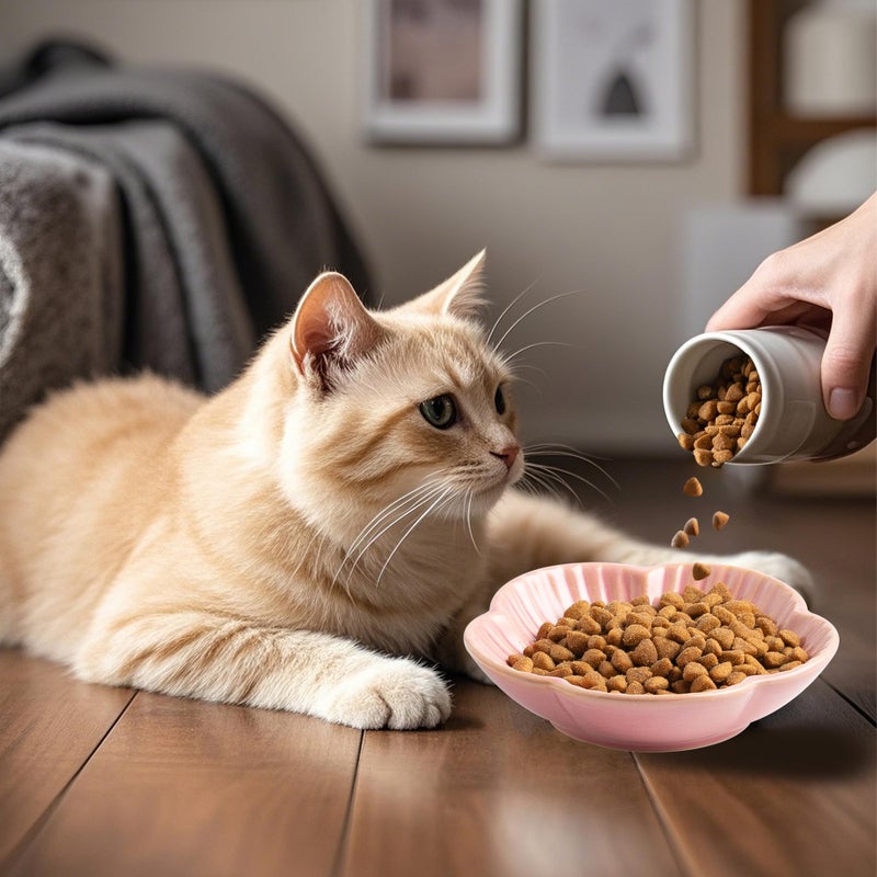 Mecaikru Cat Food Bowls, Ceramic Pet Plates, Cat Dish for Food, Water and Snack, 4.72 Inch, Indoor and Outdoor Use, Kitten Puppy and Small Animals Bowls Set of 3 (Pink) - Image 5
