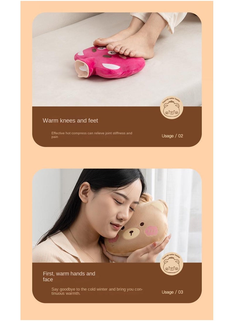 Y&D Lovely Animals Warm Water Bag Mini Portable Hot Hand Bag Waterflooding PVC Bag 1300ml  - Image 4