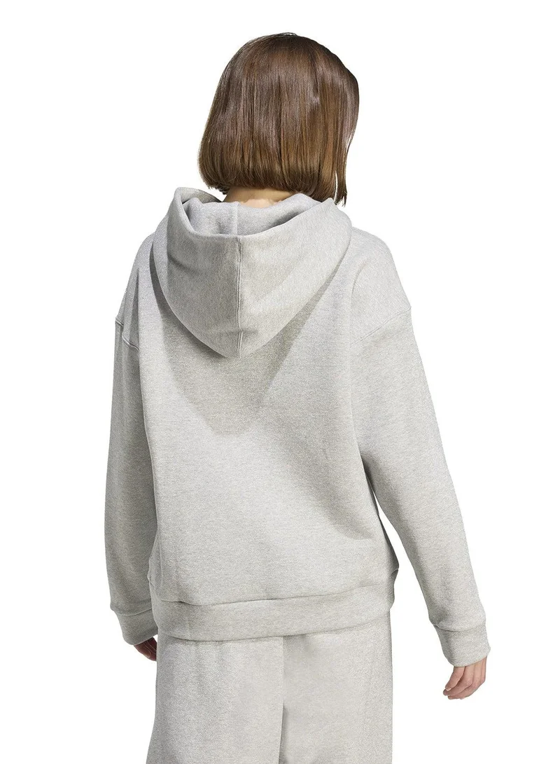 Adidas Adidas W All Szn Hl Hd Grey Hooded Sweat Sweatshirts For Women