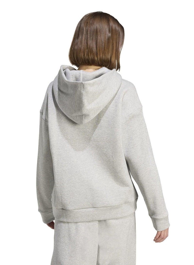 Adidas W All Szn Hl Hd Grey Hooded Sweat Sweatshirts For Women - Image 2