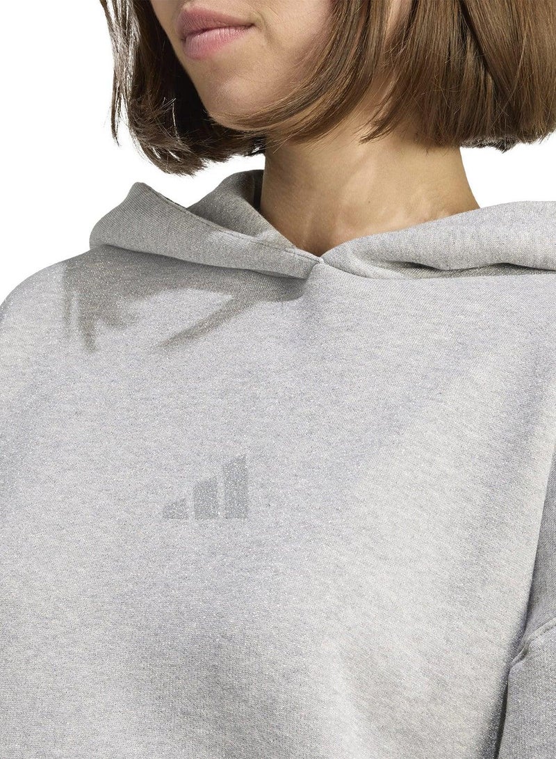 Adidas W All Szn Hl Hd Grey Hooded Sweat Sweatshirts For Women - Image 4