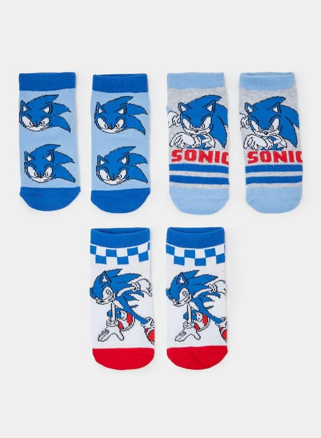ستايلي Pack of 3 - Boys Sonic The Hedgehog Socks