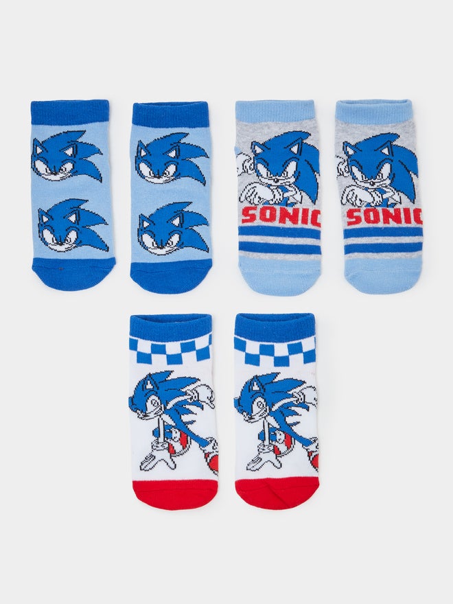 Styli Pack of 3 - Boys Sonic The Hedgehog Socks - Image 1