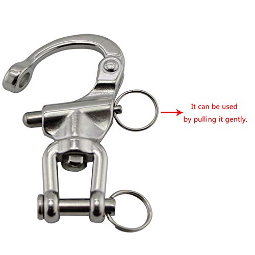 NRC&XRC Pair 5IN(128mm) Jaw Swivel Snap Shackle 316 Stainless Steel for Sailboat Spinnaker Halyard &Diving - Image 4