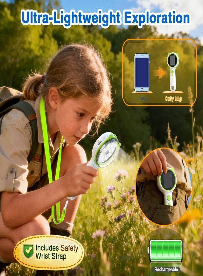 Aikokkl Kids Microscope Green Bear - Digital Handheld STEM Kit & 1080P Camera (600x Zoom) - Portable Science Toy for Nature Observation & Forest Hiking - Gift for Boys & Girls Age 5-12 - Image 4
