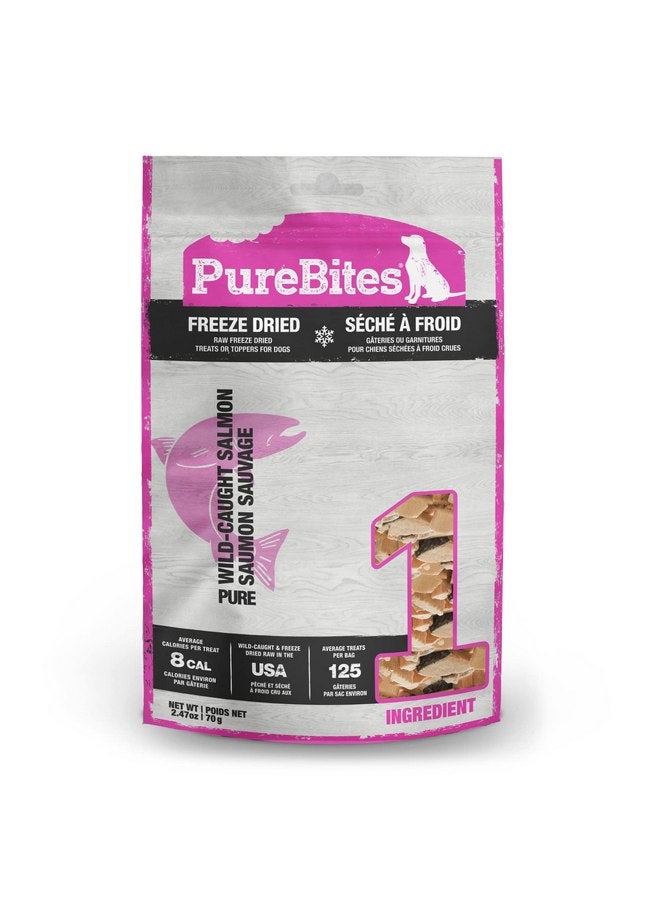 PureBites Freeze Dried Salmon Dog Treats 70g | 1 Ingredient | Made in USA (Packaging May Vary) - Image 1