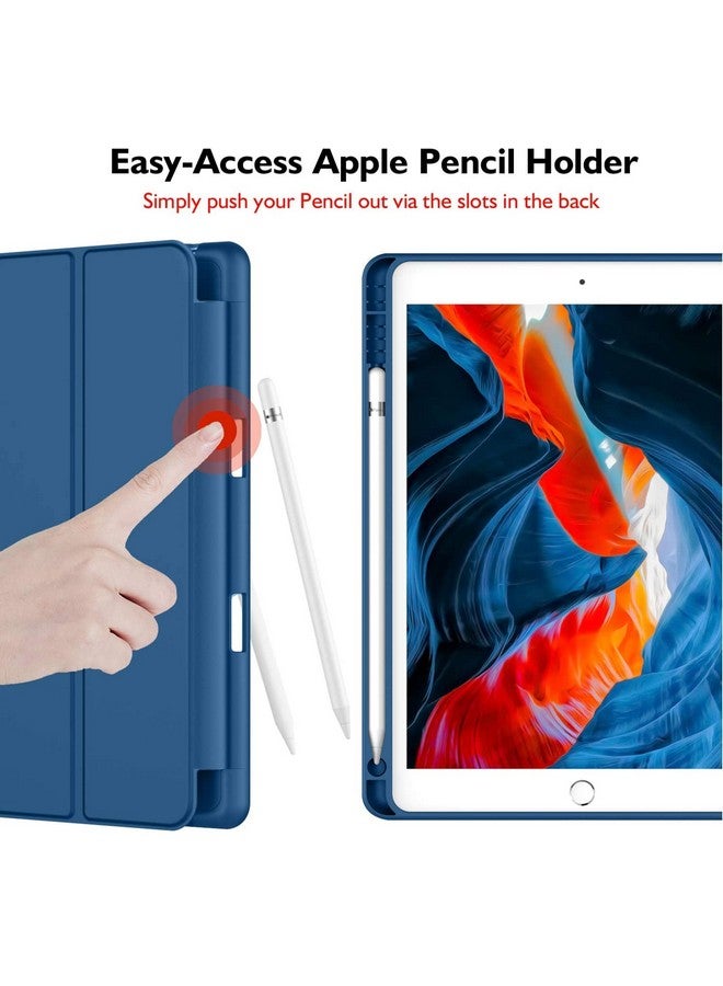 ProElite Smart Case for iPad 10.2 inch 2021 9th/8th/7th Gen [Auto Sleep/Wake Cover] [Pencil Holder] [Soft Flexible Case] Recoil Series - Dark Blue with Stylus Pen - Image 2