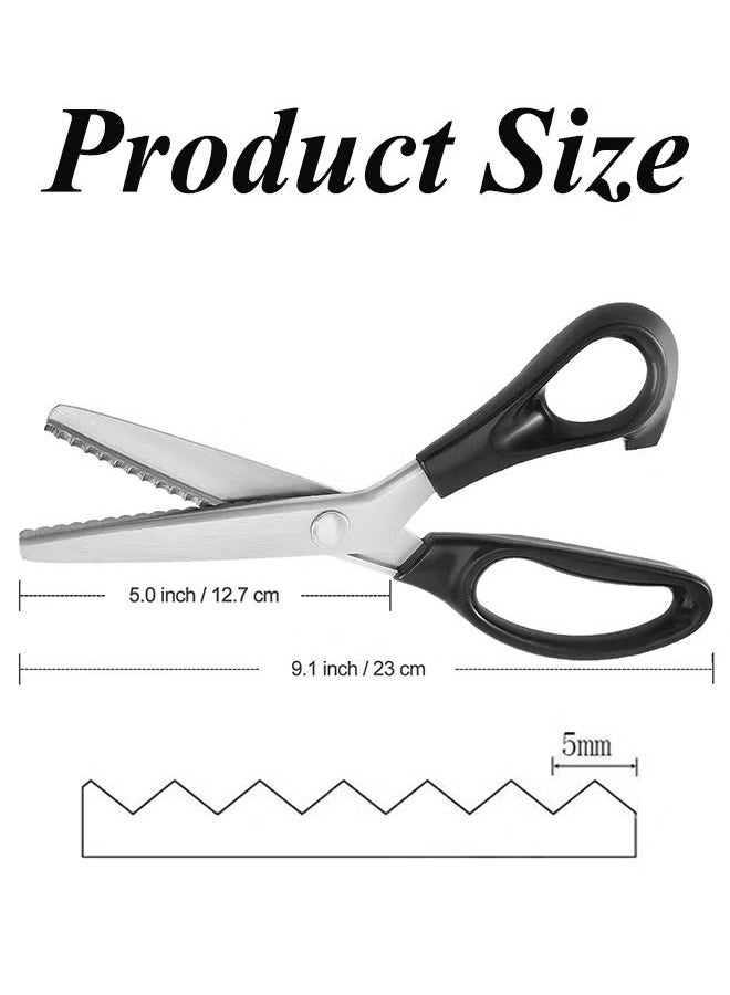 Ba Love Pinking Shears for Fabric Cutting, Zig Zag Scissors, Scrapbook Scissors Decorative Edge for Adults, Great for Many Kinds of Sewing Fabrics Leather and Craft Paper, Professional Handheld Dressmaking - Image 2