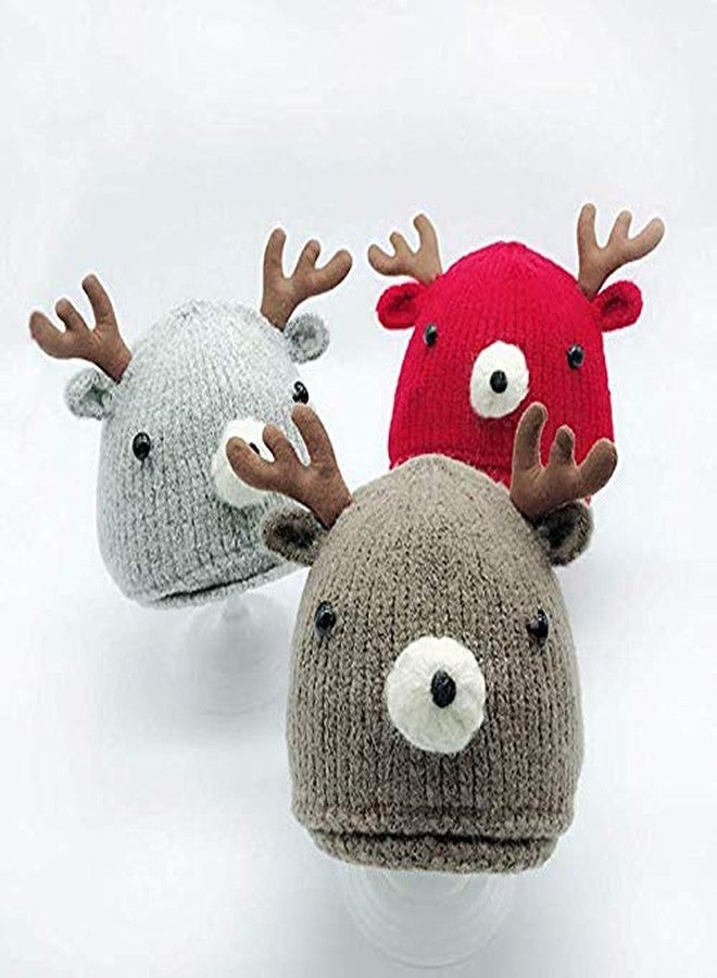 Malvina Fashion Kids Boy's & Girl's Cartoon Deer Warm Hat Children Knitted Beanie Cap (Grey,01Yrs - 03Yrs) - Image 4