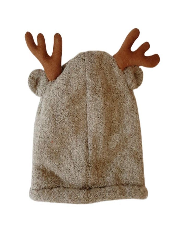 Malvina Fashion Kids Boy's & Girl's Cartoon Deer Warm Hat Children Knitted Beanie Cap (Grey,01Yrs - 03Yrs) - Image 2