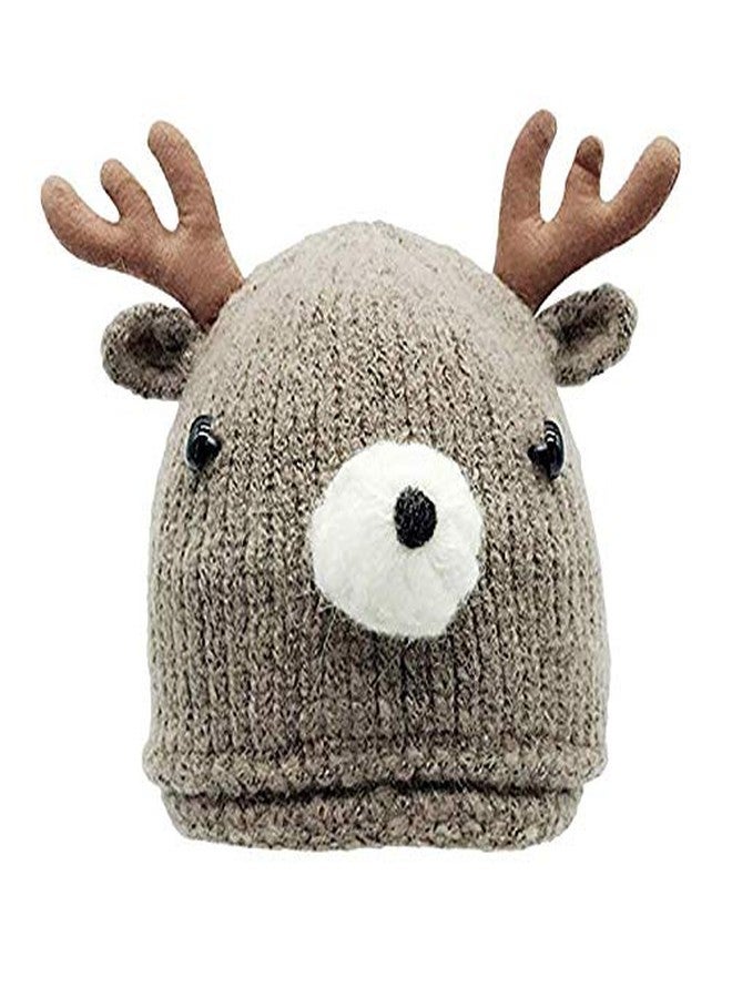 Malvina Fashion Kids Boy's & Girl's Cartoon Deer Warm Hat Children Knitted Beanie Cap (Grey,01Yrs - 03Yrs) - Image 3