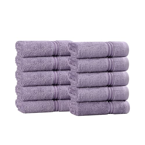 Superior Egyptian Cotton 10-Piece Face Towel Set , Small Towels For Facial, Spa, Quick Dry, Absorbent Towels, Bathroom Accessories, Guest Bath, Home Essentials, Washcloth, Airbnb, Royal Purple - Image 1