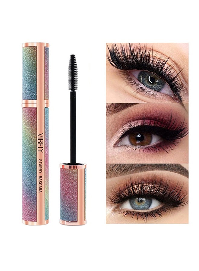 Vibely Starry Mascara, 4D Silk Fiber Lash Mascara Lengthening and Thick Long Lasting Waterproof & Smudge-Proof All Day Exquisitely Full Long Thick Eyelashes - Image 1