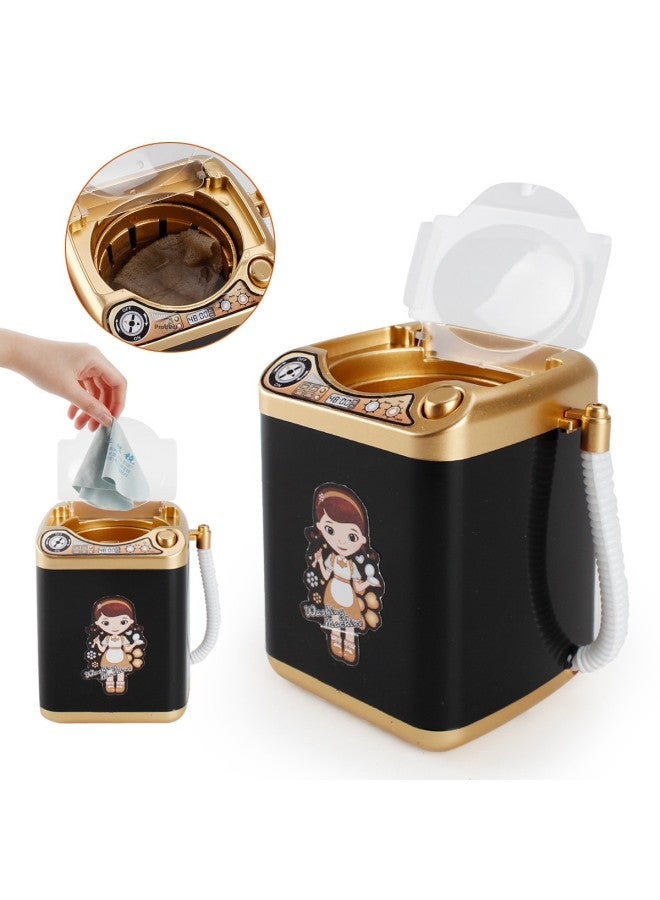 22 Children Play House Small Household Appliances Washing Machine Toy Rice Cooker Mini Kitchen Toy Refrigerator Table Lamp-Color:Washing Machine Black Gold  - Image 1