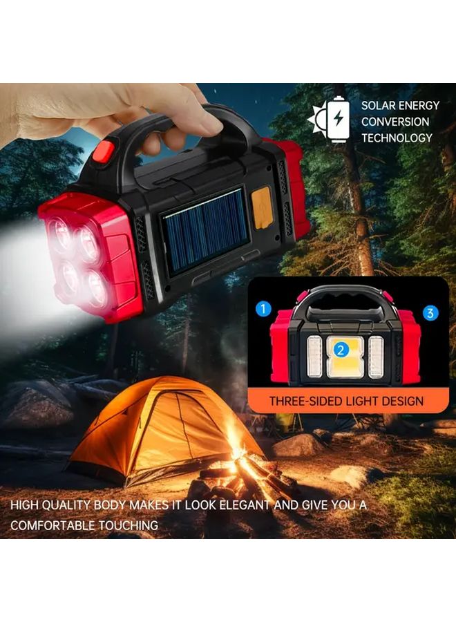 High Lumen Portable Handheld Solar Recharge Hunting Light with COB Side Lights and USB Charging 3 Mode Operation Flashlight SOS Strobe Heavy Duty for Night Fishing Camping Dog Walking Emergency Outdoor - Image 5