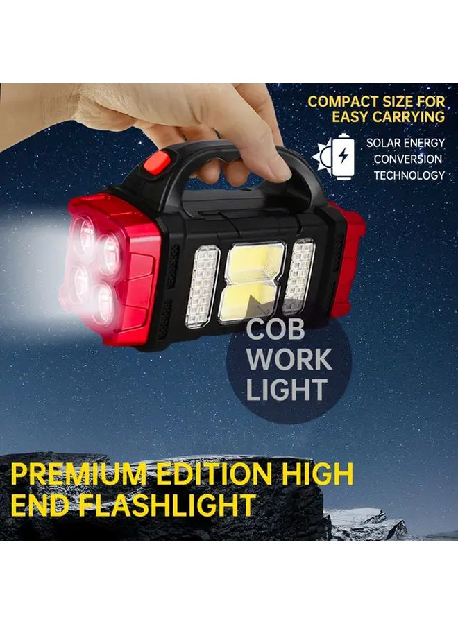High Lumen Portable Handheld Solar Recharge Hunting Light with COB Side Lights and USB Charging 3 Mode Operation Flashlight SOS Strobe Heavy Duty for Night Fishing Camping Dog Walking Emergency Outdoor - Image 4