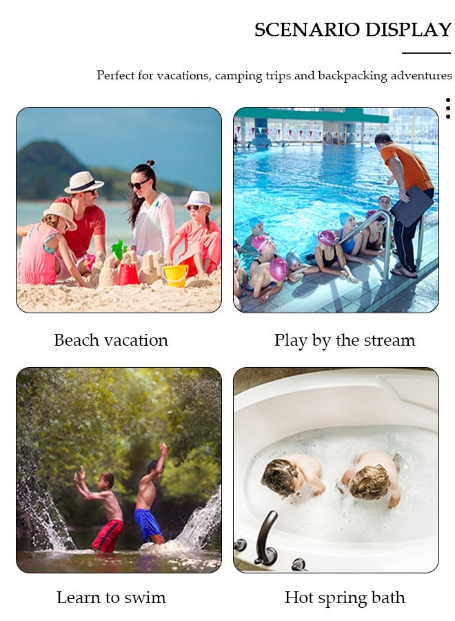 DUNISO رداء حمام بغطاء رأس للأطفال، بونشو من الألياف الدقيقة بغطاء رأس، بونشو سريع الجفاف لركوب الأمواج، بونشو خفيف الوزن لحمام السباحة للأطفال بغطاء رأس للشاطئ للرياضات المائية في الهواء الطلق - Image 3