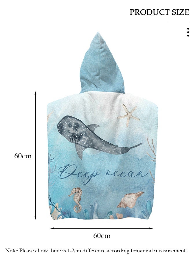 DUNISO رداء حمام بغطاء رأس للأطفال، بونشو من الألياف الدقيقة بغطاء رأس، بونشو سريع الجفاف لركوب الأمواج، بونشو خفيف الوزن لحمام السباحة للأطفال بغطاء رأس للشاطئ للرياضات المائية في الهواء الطلق - Image 2