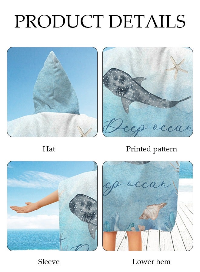 DUNISO Hooded Bath Robe for Kids, Microfiber Towel Poncho with Hood, Quick Dry Surf Poncho, Lightweight Pool Poncho Kids Hooded Beach Towel for Water Sports Outdoor - Image 5