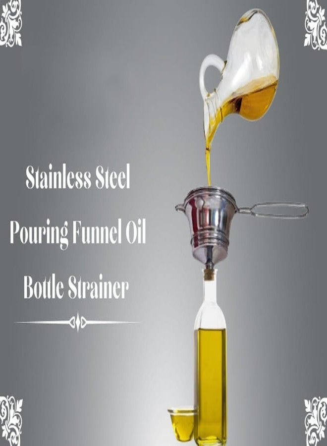 ONSUR Stainless Steel Channi for Tea Coffee Milk Nimbu Pani Oil Strainer with Funnel Every Indian Home Use A Teeny Infuser Strainer Removable Jali Steel, 17 Cm - Image 5
