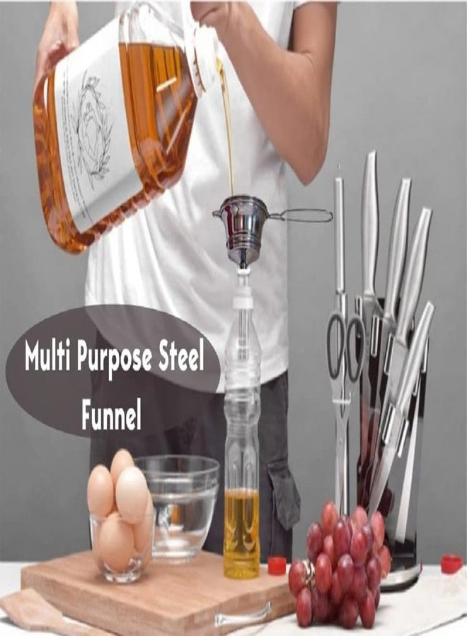 ONSUR Stainless Steel Channi for Tea Coffee Milk Nimbu Pani Oil Strainer with Funnel Every Indian Home Use A Teeny Infuser Strainer Removable Jali Steel, 17 Cm - Image 4