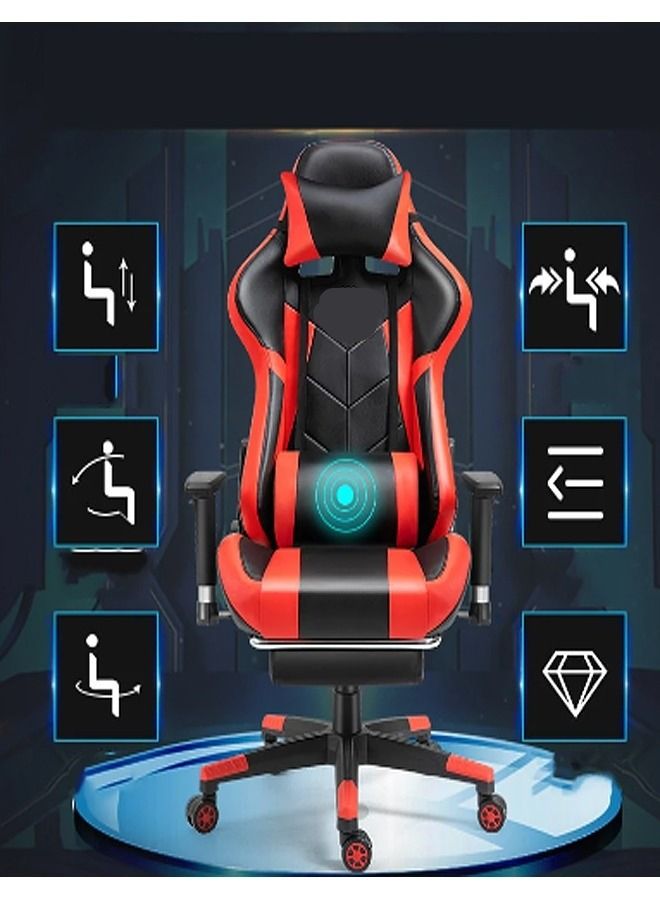 fashionhome Multifunction High Quality Ergonomic Swivel Gaming Chair Office Chair with RGB Lights Speakers and Remote Adjustable Massage Recliner for Home Office 64x123 cm  - Image 4