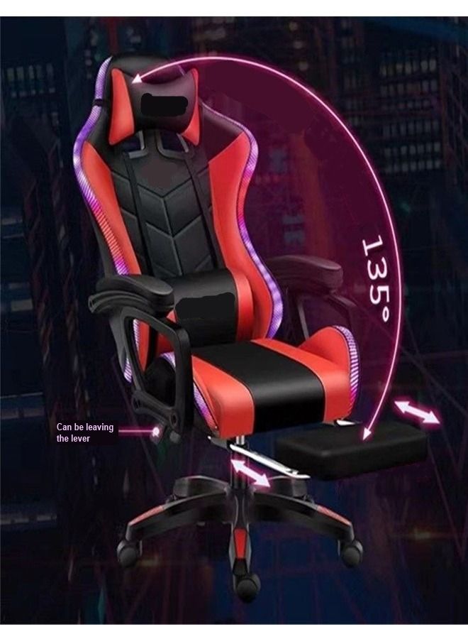 fashionhome Multifunction High Quality Ergonomic Swivel Gaming Chair Office Chair with RGB Lights Speakers and Remote Adjustable Massage Recliner for Home Office 64x123 cm  - Image 5