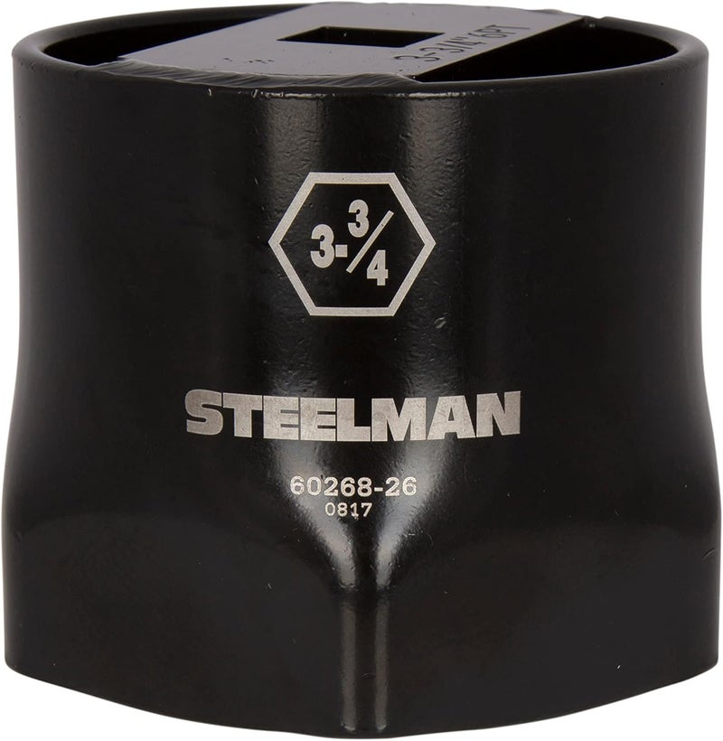 3-3/4-Inch 6-Point Automotive Wheel Locknut Socket, 3/4-Inch Drive, Durable Steel, Corrosion-Resistant Black Powder Coating, Laser Etched Callouts