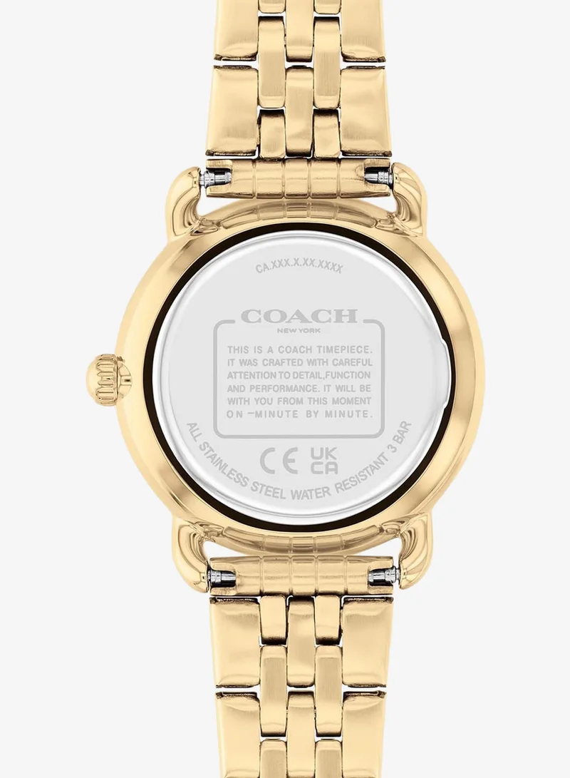 COACH 2-Hand Elliot Collection Quartz Movement Watch For Women With Gold-Tone Stainless Steel Bracelet - 14504302