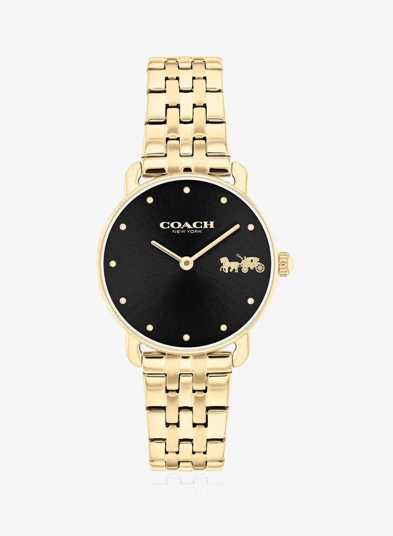 COACH 2-Hand Elliot Collection Quartz Movement Watch For Women With Gold-Tone Stainless Steel Bracelet - 14504302