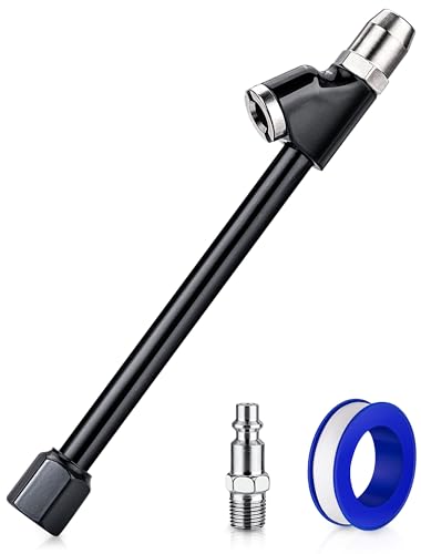 LUMITECO Air Chuck Set 14 FNPT Extended Reach Dual Head Air Chuck wQuick Plug 2Way Connect Tire Air Chuck for Tire Inflator GaugeAir Compressor Tire Chuck for Truck Bicycle Motorbike Car