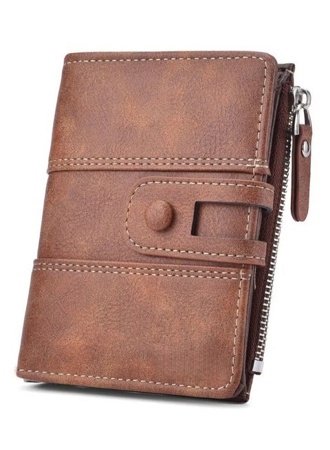 Leather Small Zipper Around Wallet