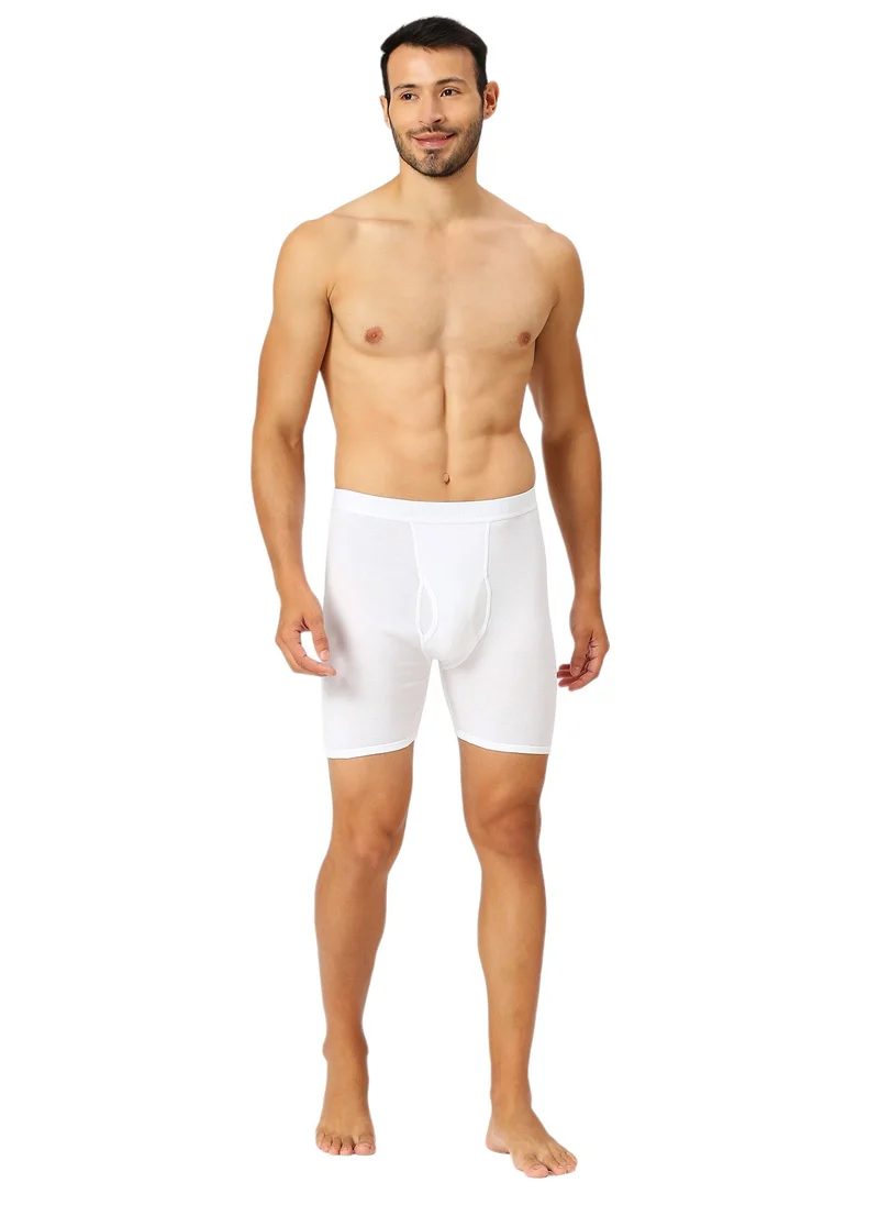 AMPM MEN'S COTTON BOXER BRIEF SHORT (PACK OF 3) - WHITE