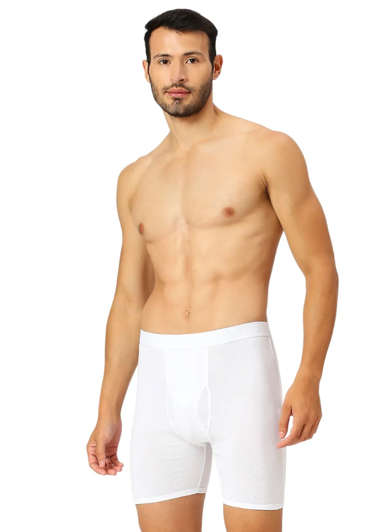 AMPM MEN'S COTTON BOXER BRIEF SHORT (PACK OF 3) - WHITE
