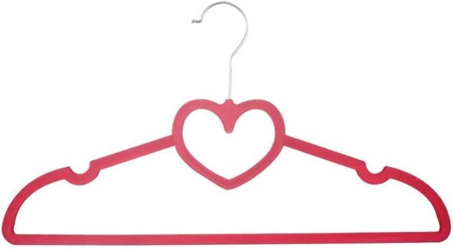 Harmony Homes Velvet Heart-Shaped Clothes Hangers – Non-Slip Plush Hangers for Shirts, Scarves, Abayas & Dresses, Lightweight & Space Saving Design – Pack of 30 (Rose Red) - Image 4