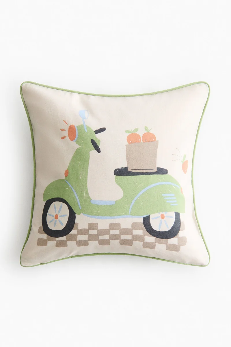 اتش اند ام غطاء وسادة من الكانفاس القطني بتصميم مطبوع