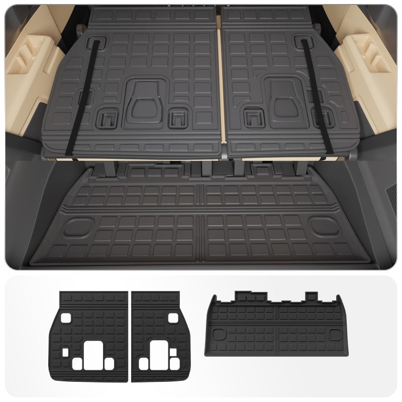 Thinzyou Cargo Mat Compatible with 20222025 2026 Kia Carnival 2025 2026 Carnival Hybrid Trunk Mat Cargo Liner Trunk Liner TPE All Weather Back Seat Cover Protector 2024 Carnival Accessories