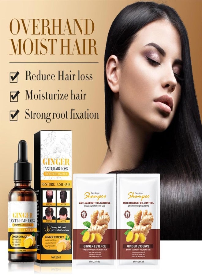 Cappuvini Ginger Anti-Hair Loss Oil and Shampoo, Hair Growth Serum Set, Ginger Extract Anti-Hair Loss Treatment Essence Set for Thicker, Stronger, Longer for Men and Women (1) - Image 3
