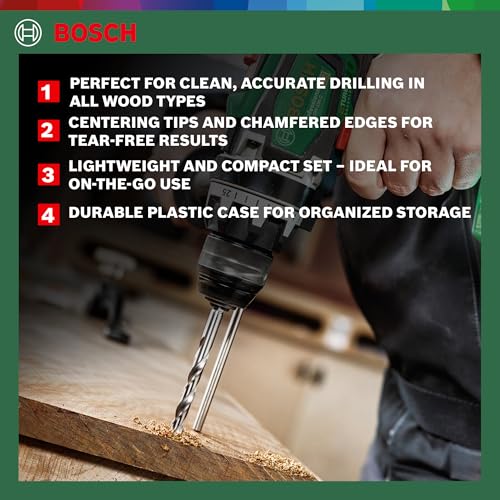 Bosch Professional Wood Drill Bit Set (5 pcs) (Diameter: 4/5/6/8/10 mm) - Image 3