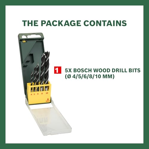 Bosch Professional Wood Drill Bit Set (5 pcs) (Diameter: 4/5/6/8/10 mm) - Image 2