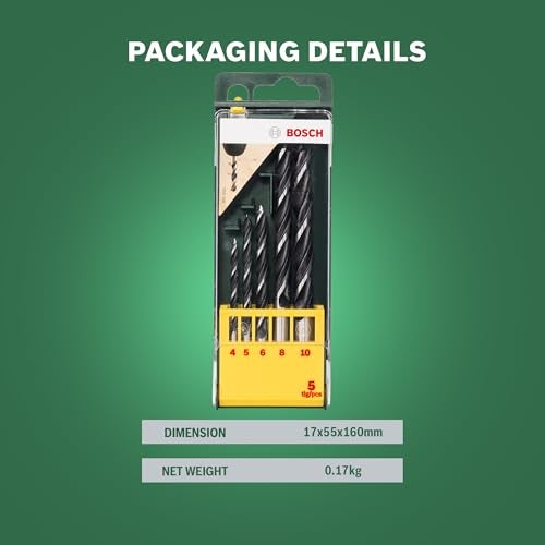 Bosch Professional Wood Drill Bit Set (5 pcs) (Diameter: 4/5/6/8/10 mm) - Image 4