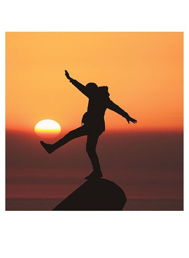 RYN Sunset Themed Printed MDF Wall Art Orange/Black/Brown 30x30cm - Image 2