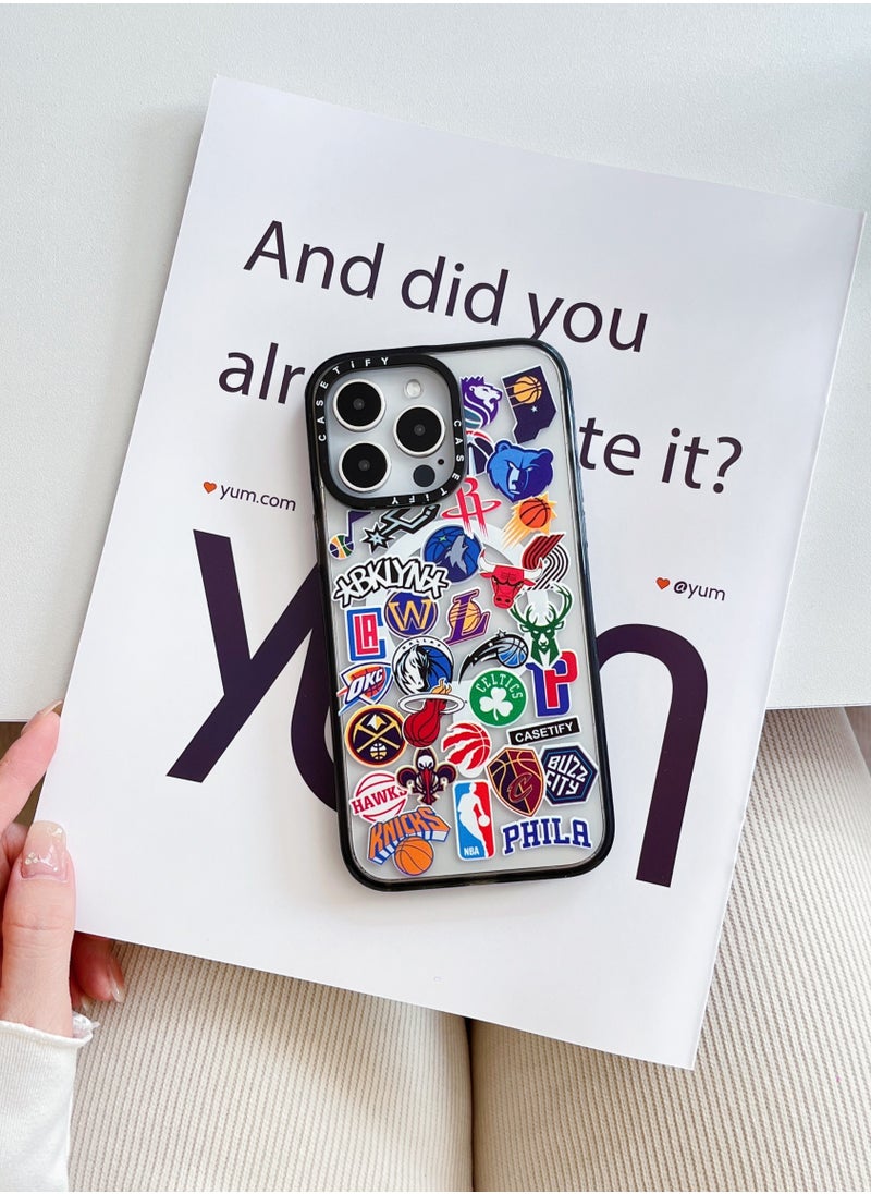 Casetify - Apple iPhone 15 Pro Max Case,NBA logos Magnetic Adsorption Phone Case - Semi transparent - Image 1
