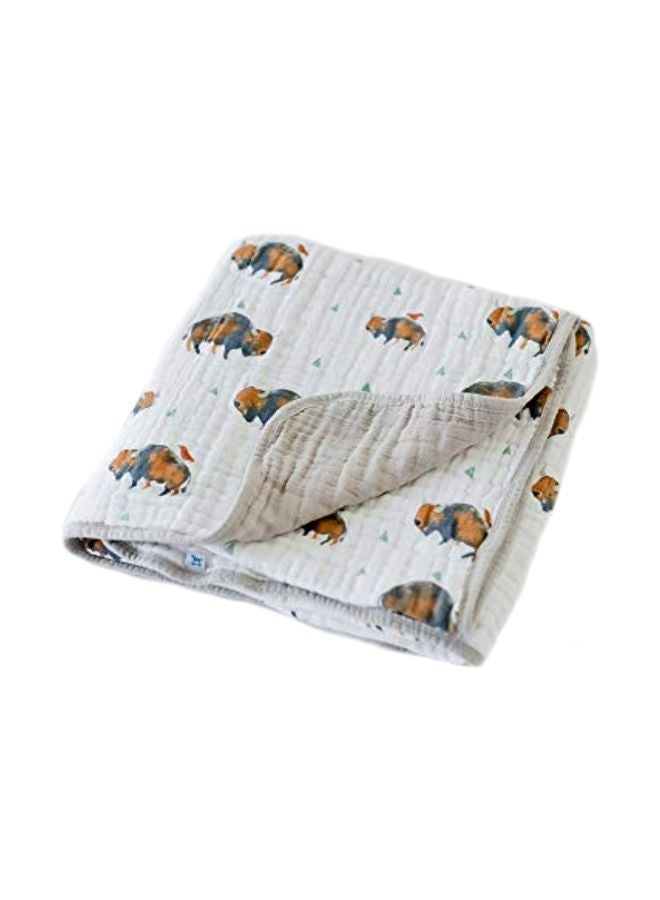 Little Unicorn Original Premium Cotton Quilt | Multi-Layered & Extra-Soft Muslin Fabric |for Babies & Toddlers (Bison) - Image 1