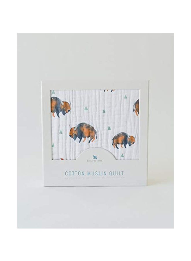 Little Unicorn Original Premium Cotton Quilt | Multi-Layered & Extra-Soft Muslin Fabric |for Babies & Toddlers (Bison) - Image 2