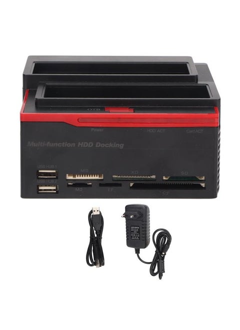 Dual-slot direct-insert SATA+IDE multi-function hard disk dock duplicator USB2.0 dual-use all-in-one card reader supports OTB function European standard