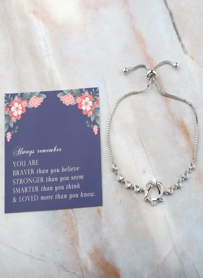 FEELMEM Adoption Gift Adoption Symbol Heart Triangle Charm Silder Bracelet Adoptive Gift For Stepmom Stepdaughter (Adoption bracelet) - Image 4