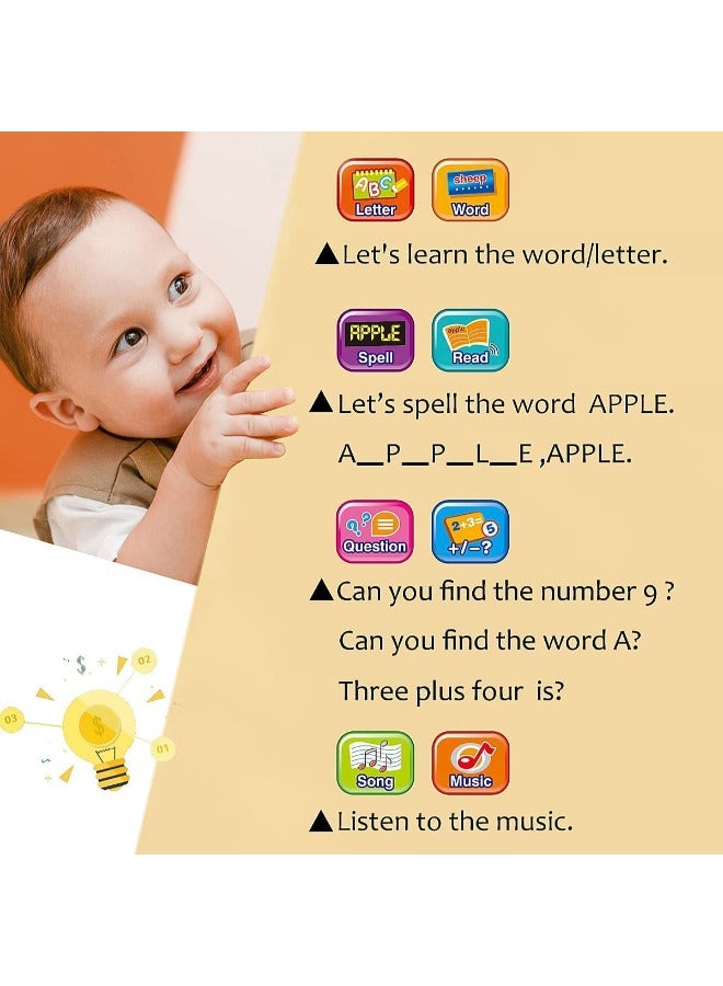 Assorted Color Kids Learning Tablet for Toddlers with LED Screen | Interactive Educational Toy Teaching Alphabet, Numbers, Words, Music u0026 Math | Early Development Montessori Electronic Pad for Boys u0026 Girls Age 3-6 | Smart Learning Tablet Gift for Kids - Image 2